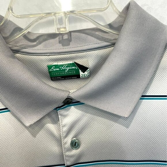 Ben Hogan Performance Men's 3-Button Striped Golf Polo Shirt Size XXL Gray White - Picture 7 of 15